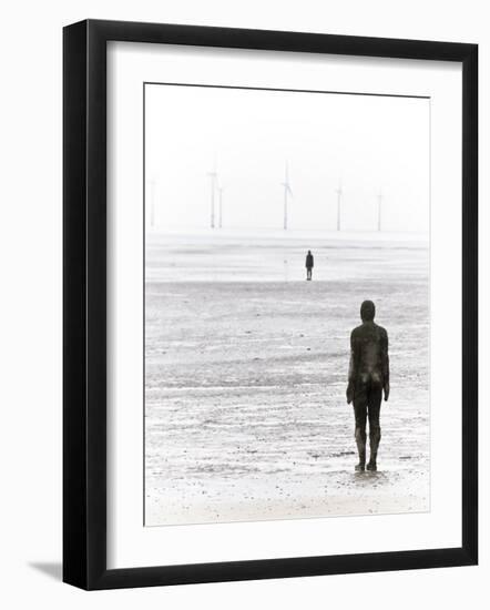 Anthony Gormleys Another Place, Crosby Beach, Merseyside, England, UK-Alan Copson-Framed Photographic Print