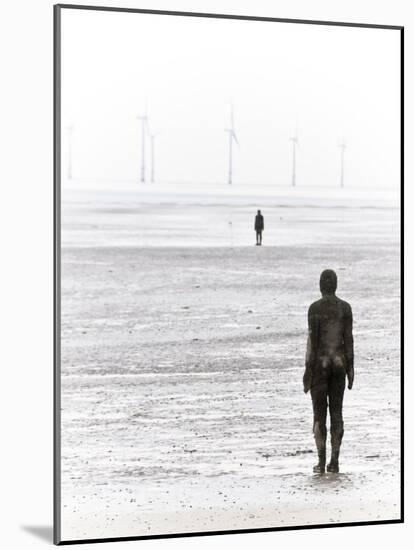 Anthony Gormleys Another Place, Crosby Beach, Merseyside, England, UK-Alan Copson-Mounted Photographic Print