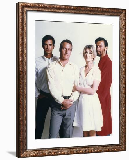 Anthony Perkins, Paul Newman, Joanne Woodward and Laurence Harvey. WUSA, 1970 directed by STUART RO-null-Framed Photo