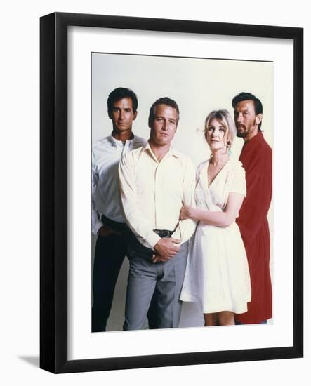 Anthony Perkins, Paul Newman, Joanne Woodward and Laurence Harvey. WUSA, 1970 directed by STUART RO-null-Framed Photo