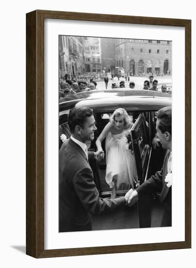 Anthony Steel and Anita Ekberg During their Wedding Day-Mario de Biasi-Framed Photographic Print