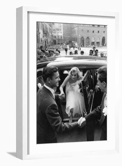 Anthony Steel and Anita Ekberg During their Wedding Day-Mario de Biasi-Framed Photographic Print