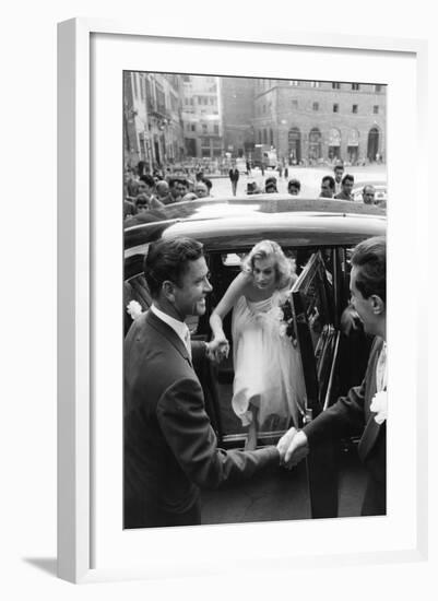 Anthony Steel and Anita Ekberg During their Wedding Day-Mario de Biasi-Framed Photographic Print