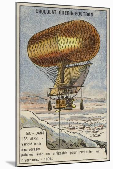 Anthony Varicle Flying His Dirigible Airship to Alaska to Resupply Overwintering Gold Prospectors-null-Mounted Giclee Print