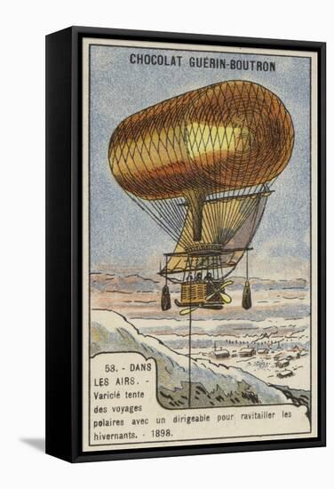 Anthony Varicle Flying His Dirigible Airship to Alaska to Resupply Overwintering Gold Prospectors-null-Framed Stretched Canvas