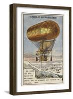 Anthony Varicle Flying His Dirigible Airship to Alaska to Resupply Overwintering Gold Prospectors-null-Framed Giclee Print