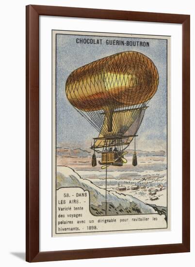 Anthony Varicle Flying His Dirigible Airship to Alaska to Resupply Overwintering Gold Prospectors-null-Framed Giclee Print