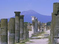 Mount Vesuvius Seen from the Ruins of Pompeii, Campania, Italy-Anthony Waltham-Photographic Print