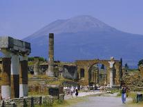 Mount Vesuvius Seen from the Ruins of Pompeii, Campania, Italy-Anthony Waltham-Photographic Print