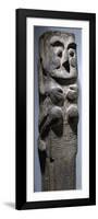 Anthropomorphic-Figure Tomb Pillar with Stamped Decoration, Terracotta, China-null-Framed Premium Giclee Print