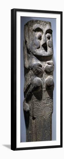 Anthropomorphic-Figure Tomb Pillar with Stamped Decoration, Terracotta, China-null-Framed Premium Giclee Print