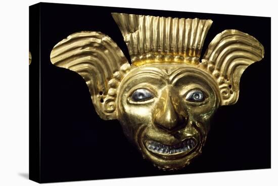 Anthropomorphic Gold Mask Originating from La Tolita-null-Stretched Canvas