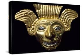 Anthropomorphic Gold Mask Originating from La Tolita-null-Stretched Canvas