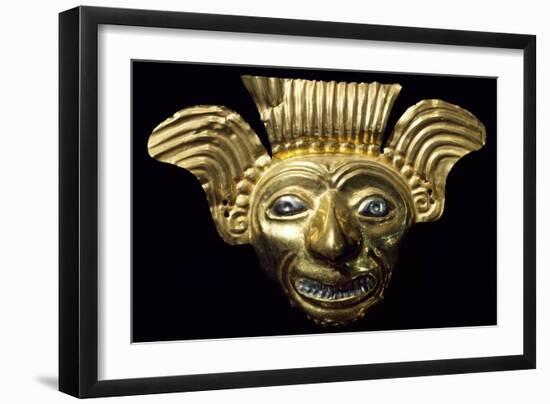 Anthropomorphic Gold Mask Originating from La Tolita-null-Framed Giclee Print