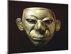 Anthropomorphic Gold Mask Originating with Platinum Eyes from La Tolita-null-Mounted Giclee Print