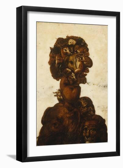 Anthropomorphic Heads Representing One of the Four Elements, Earth-Giuseppe Arcimboldo-Framed Giclee Print