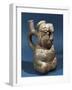 Anthropomorphic Polychrome Terracotta Vessel with Figure of Seated Priest or Shaman-null-Framed Giclee Print