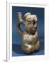 Anthropomorphic Polychrome Terracotta Vessel with Figure of Seated Priest or Shaman-null-Framed Giclee Print