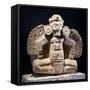 Anthropomorphic Stone Statue of Goddess of the Night in Form of Owl-null-Framed Stretched Canvas