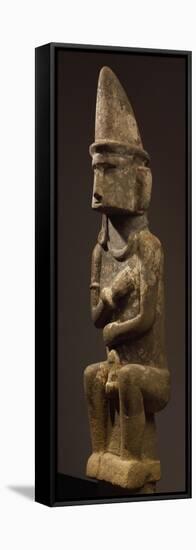 Anthropomorphic Stoneware Sculpture from Nias Island-null-Framed Stretched Canvas