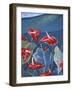 Anthurium Mural in Jardin de Balata, Martinique, Caribbean-Walter Bibikow-Framed Photographic Print