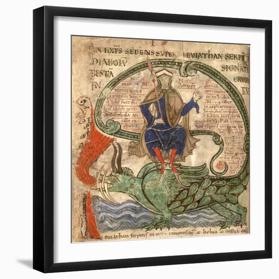 Anti Christ Seated on a Leviathan from 'Liber Floridus' by Lambert de Saint-Omer, 1120-Flemish School-Framed Giclee Print