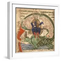 Anti Christ Seated on a Leviathan from 'Liber Floridus' by Lambert de Saint-Omer, 1120-Flemish School-Framed Giclee Print