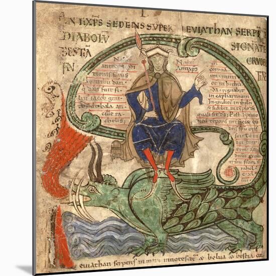 Anti Christ Seated on a Leviathan from 'Liber Floridus' by Lambert de Saint-Omer, 1120-Flemish School-Mounted Giclee Print