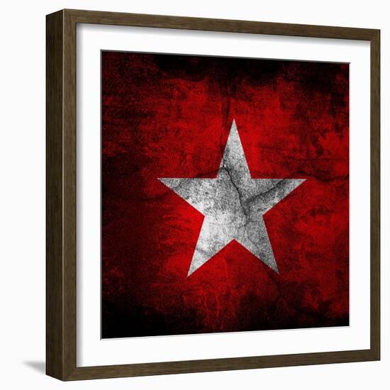 Anti Fascist Flag-igor stevanovic-Framed Art Print