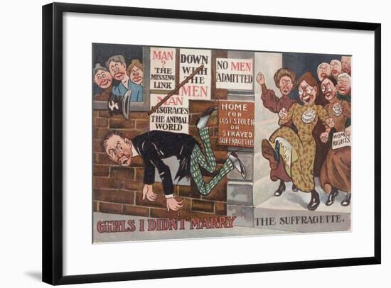 Anti-Suffragette Postcard-null-Framed Giclee Print