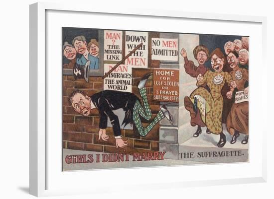 Anti-Suffragette Postcard-null-Framed Giclee Print