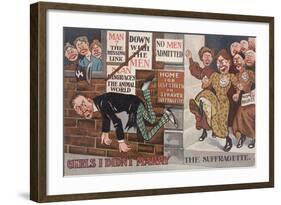 Anti-Suffragette Postcard-null-Framed Giclee Print