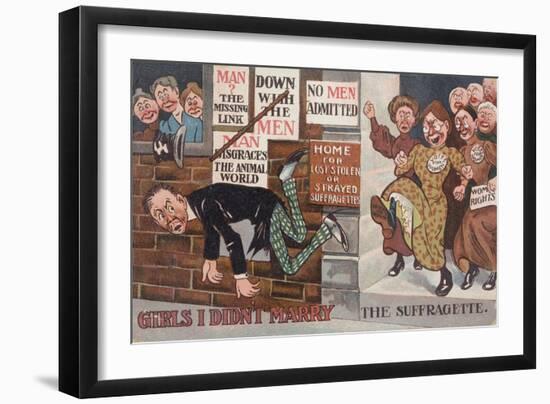 Anti-Suffragette Postcard-null-Framed Giclee Print