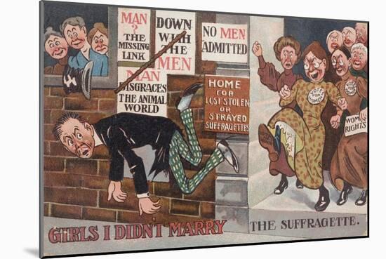 Anti-Suffragette Postcard-null-Mounted Giclee Print