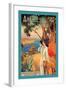 Antibes, Lady in White with Parasol and Dog-David Dellepiane-Framed Art Print