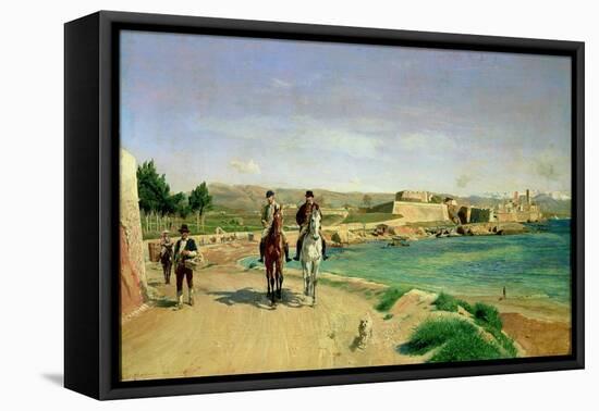 Antibes, the Horse Ride, 1868-Jean-Louis Ernest Meissonier-Framed Stretched Canvas