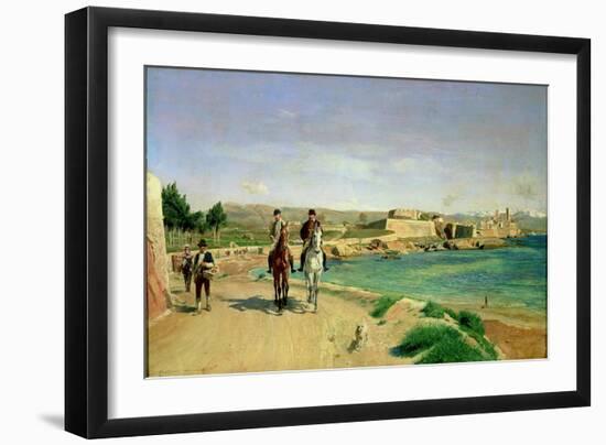 Antibes, the Horse Ride, 1868-Jean-Louis Ernest Meissonier-Framed Giclee Print