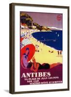 Antibes Vintage Poster - Europe-Lantern Press-Framed Art Print