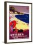 Antibes Vintage Poster - Europe-Lantern Press-Framed Art Print