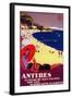 Antibes Vintage Poster - Europe-Lantern Press-Framed Art Print