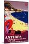 Antibes Vintage Poster - Europe-Lantern Press-Mounted Art Print