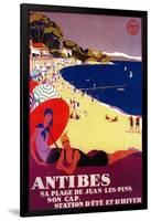 Antibes Vintage Poster - Europe-Lantern Press-Framed Art Print