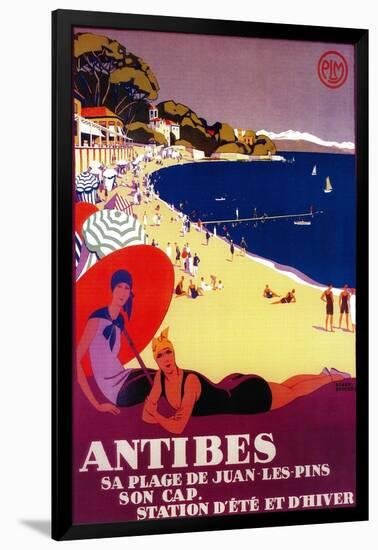 Antibes Vintage Poster - Europe-Lantern Press-Framed Art Print