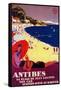 Antibes Vintage Poster - Europe-Lantern Press-Framed Stretched Canvas