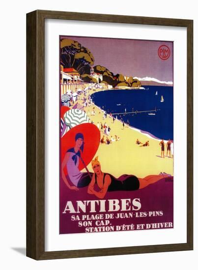 Antibes Vintage Poster - Europe-Lantern Press-Framed Art Print