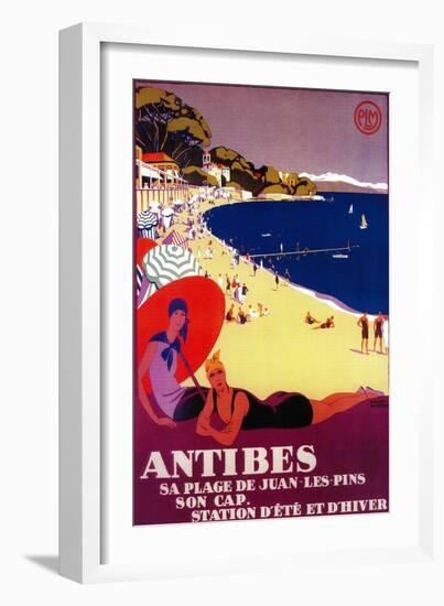 Antibes Vintage Poster - Europe-Lantern Press-Framed Art Print