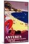 Antibes Vintage Poster - Europe-Lantern Press-Mounted Art Print