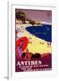 Antibes Vintage Poster - Europe-Lantern Press-Framed Art Print