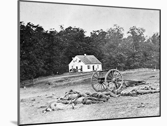 Antietam, MD, Bodies in Front of Dunker Church, Civil War-Lantern Press-Mounted Art Print
