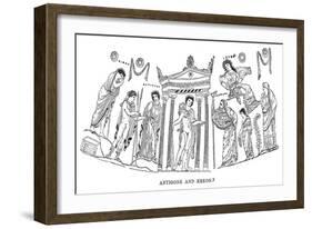 Antigone and Kreon from 'The History of Greece' by Victor Duruy, 1890-null-Framed Giclee Print